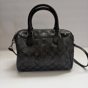 Coach Mini Bennett Satchel F58312 Signature Canvas Black / Damaged